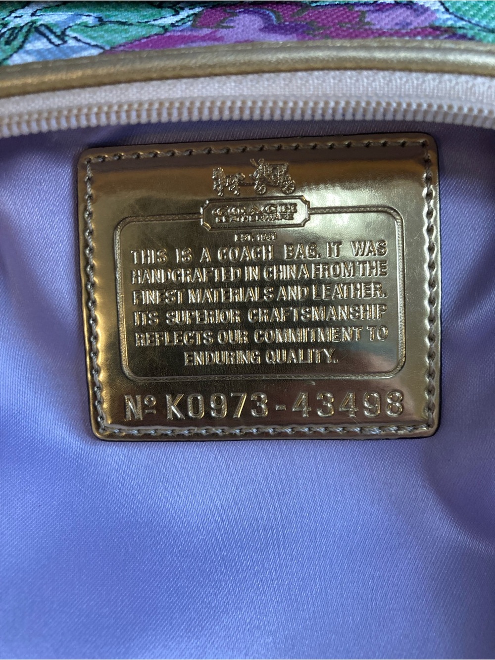 Coach Y2K Madison Floral Swingpack Crossbody Bag | Gold Trim | Style 43498 - Picture 13 of 14